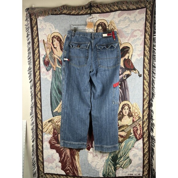 Vintage Tommy Hilfiger Baggy Jeans Mens 36x30 Y2K Denim Wide Leg Carpenter JNCO - Picture 7 of 10